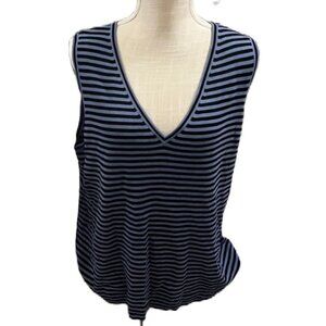 Sarah Spencer Navy and Black Striped Sweater vest Women's Plus Size 2X